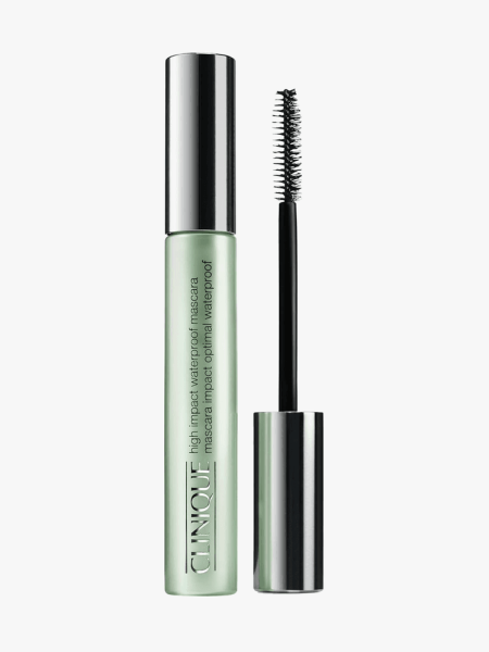 Clinique High Impact Waterproof Mascara in branded component on a light gray background